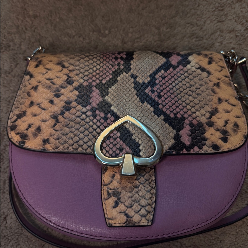 Kate Spade Purple and Tan Snake Print Women's Bag